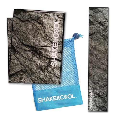 Original Cooling Towel – Be Cool in Style - Heat Relief, Soft, Lightweight, Sun Protection, Easy Clean - Perfect for Biking, Running, Yoga, Gym, Gardening - Granite - color: Granite