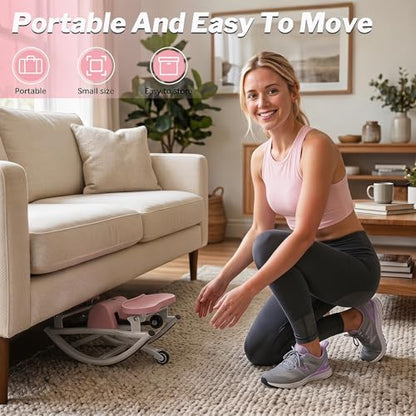 Gadeway U-Shaped Rock Stepper, 2026[New Vision] Rocking Stepper for Exercise at Home, 3D Motion Stair Stepper with Resistance Bands & Balance Board,330 LBS Loading Capacity Exercise Equipment - color: Pink