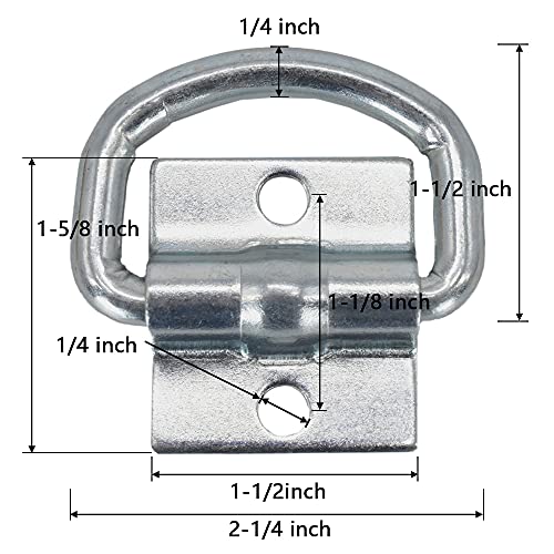 D-Ring Tie Down Anchor/Bolt-on D-Ring/Surface Mount Tie Down Ring,4 Pack 1