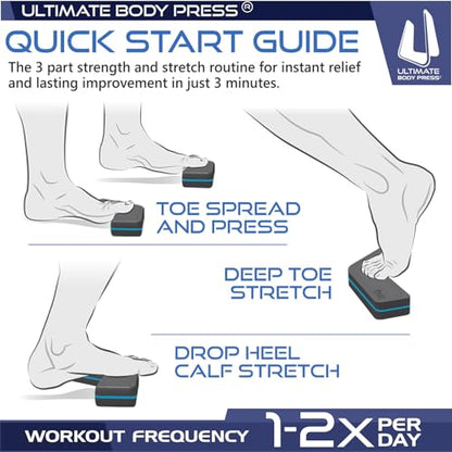Plantar Fasciitis Relief & Toe Flexibility Exercise Block - Toe Yoga Step by Ultimate Body Press