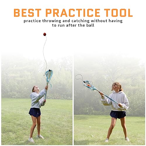 ACELETIQS Lacrosse Rebounder Training Ball with String – Solo Practice Lax Ball for Passing, Catching, Stick Work & Compatible with All Lacrosse Sticks – Ideal Trainer for All Ages and Skill Levels