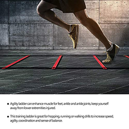 Agility Ladder Speed Agility Training Set, Include 3m Adjustable Agility Ladder/1 Resistance Parachute, for Sprint Running Football Training