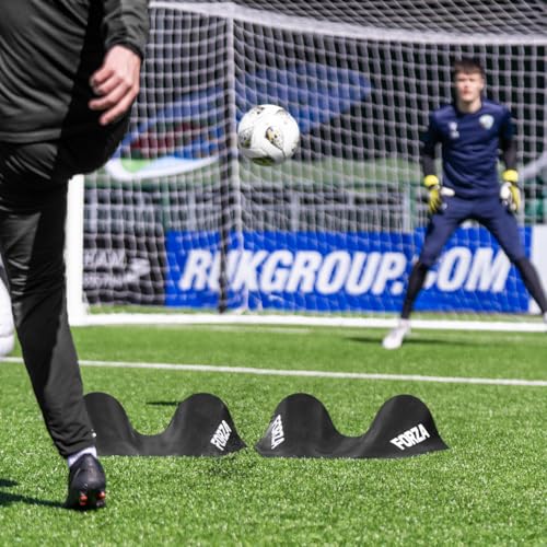 FORZA Goalkeeper Training Deflection Ramp | Durable Rubber Ball Deflector for Soccer- Ideal for GK Reactions, Reflex Training, and Shot Stopping Practice - Two Styles for Varied Training - style: Wave
