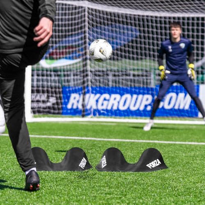 FORZA Goalkeeper Training Deflection Ramp | Durable Rubber Ball Deflector for Soccer- Ideal for GK Reactions, Reflex Training, and Shot Stopping Practice - Two Styles for Varied Training - style: Wave