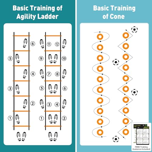 OLIXIS Soccer Football Agility Training Equipment with 4 Adjustable Hurdles - color: Classic Orange