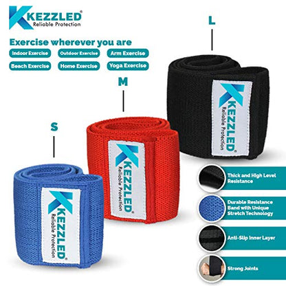 Resistance Exercise Loop Bands Home Gym Fitness Equipment, Body Stretching, Strength Training, Physical Therapy, Rehab, Workout Anti Slip Pilates Flexbands for Legs Butts & Booty Pack of 3