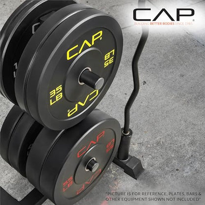 CAP 2-inch Olympic Bumper Plate Weight Set | 100-370 lbs | Multiple Colors | Storage Rack Optional