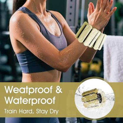 Wrist Weights – Ankle Wrist Weights for Women & Men – Adjustable Weighted Bangles Set (1 lb Each) | Arm and Leg Weights for Yoga, Pilates, Running & Walking - color: Gradual Green