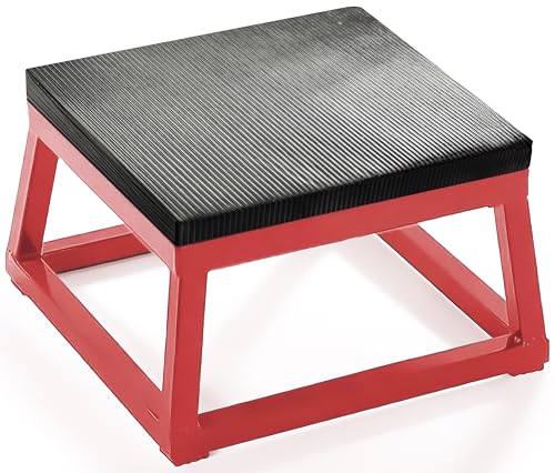 French Fitness 6" Steel Plyo Jump Box – Heavy-Duty Steel, Non-Slip Platform, Adjustable Height for Box Jumps, Step-Ups, Dips, and More