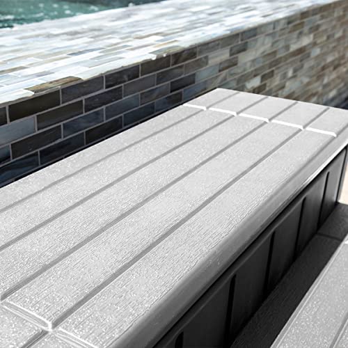 XtremepowerUS Universal Heavy Duty 2-Step Spa & Hot Tub Step Porch Steps with Large Storage Compartment Non-Slip Resistant Step Stairs 36" Inches Long Stool Pool Ladder, Grey - color: Gray