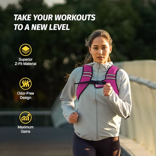 Zelus Weighted Vest for Women Men, Washable Z-Fit Weighted Vest 5/10/15lb - color: Pink, size: 15 LB