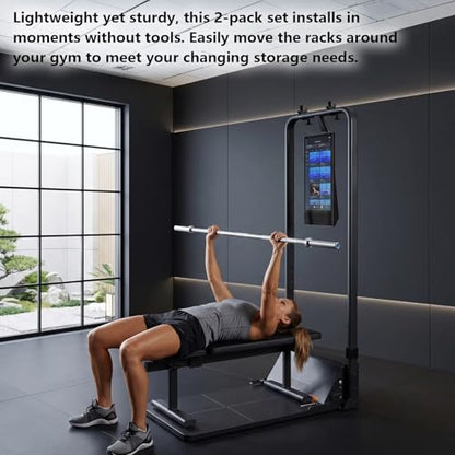 Gym Organizer Compatible with Speediance Gym Monster, 2Pcs Compatible with Speediance Gym Monster Sturdy Organizer Stand for Barbell Plates & Dumbbells, Space-Saving Home Gym Storage