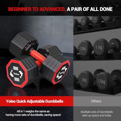 YOLEO Weight Bench Set with 1*Adjustable Dumbbell, Full Body Strength Kit