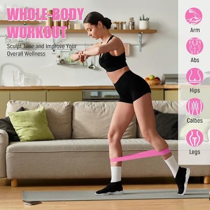 20 Pcs Resistance Bands Resistance Loop Exercise Bands Exercise Equipment Elastic Drag Ring for Women and Men Home Fitness, Gym, Yoga - color: Pink, style: 25-30 Lbs