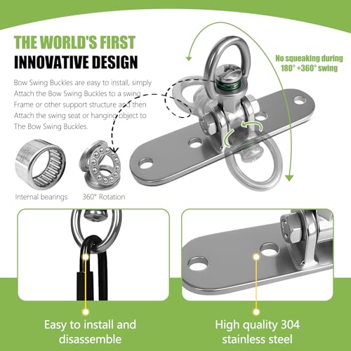 Swing Hanger Ceiling Mount Heavy Duty Anti-Rust with 180° & 360° Bearings Punching Bag Hanger 800lb Capacity for Indoor Outdoor Swing Chairs, Hammocks, Playgrounds, Yoga - size: Size 6