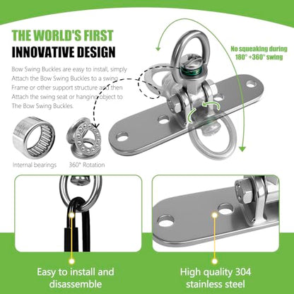 Swing Hanger Ceiling Mount Heavy Duty Anti-Rust with 180° & 360° Bearings Punching Bag Hanger 800lb Capacity for Indoor Outdoor Swing Chairs, Hammocks, Playgrounds, Yoga - size: Size 6