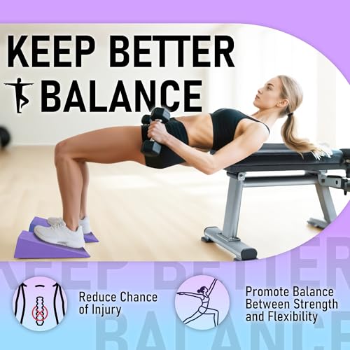 Folaps Squat Wedge Block with Guide for Heel Elevated Squat Weightlifting Slant Board for Squats with Carry Bag to Improve Mobility Balance and Strength Performance