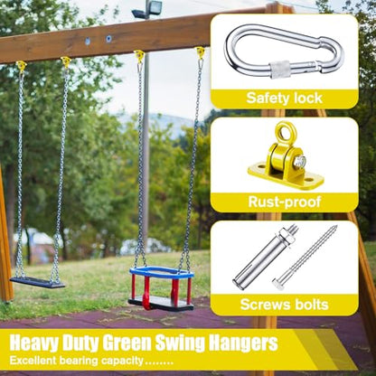 Tandefio 6 Sets Swing Hanger with Swingset Accessory, Yellow - color: Gold