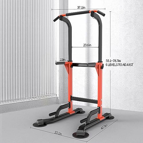 Z ZHICHI Pull-Up Dip Station Pull-Up Chin-Up Weight Capacity 350LBS - color: orange