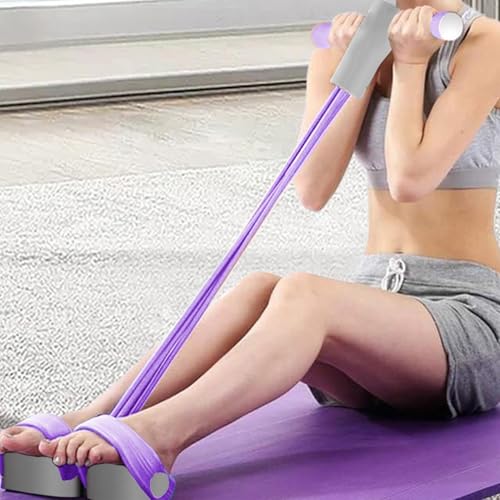 Leg Stretching Pedal Pull Rope - 6 Tube Resistance Fitness Band Trainer, Multifunction Strength Builder Tool, Elastic Workout Device | Home Gym Full Body Training Yoga Stretching Conditioning Use
