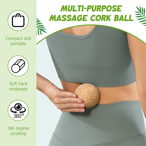 TrelaCo Cork Massage Balls Set of 2 for Fascia Release After Exercise Yoga Point Therapy Relax Muscles Relieve Stress Tools(6cm) - size: 6cm