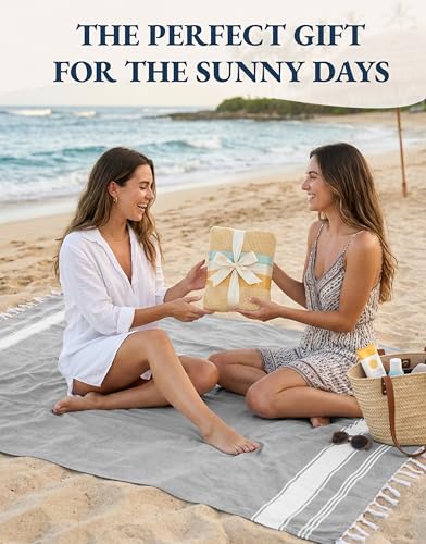 LANE LINEN Beach Towel, 2 Pack Beach Towels Oversized, 39"x71", XL - Alloy - color: 17: Alloy, size: Pack of 2