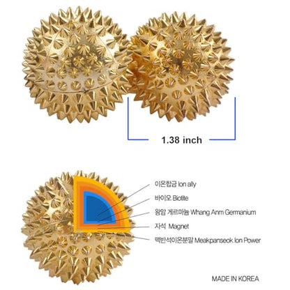 Hand Acupressure Balls Set of 2, Spiky Massage Orb, Compact Design for Grip and Finger Exercise, Palm Massage Tools with Storage Pouch_1.46 inches (37mm)
