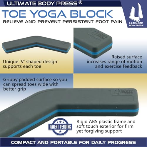 Plantar Fasciitis Relief & Toe Flexibility Exercise Block - Toe Yoga Step by Ultimate Body Press