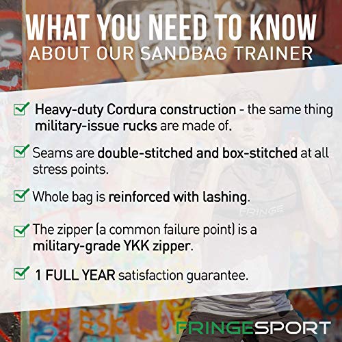 OneFitWonder Heavy Duty Sandbag Trainer Shell by FringeSport/Weight Bag for Training, Conditioning, Crossfit WODs, Military Training, & Strength Training - size: Trainer - Small Shell Only
