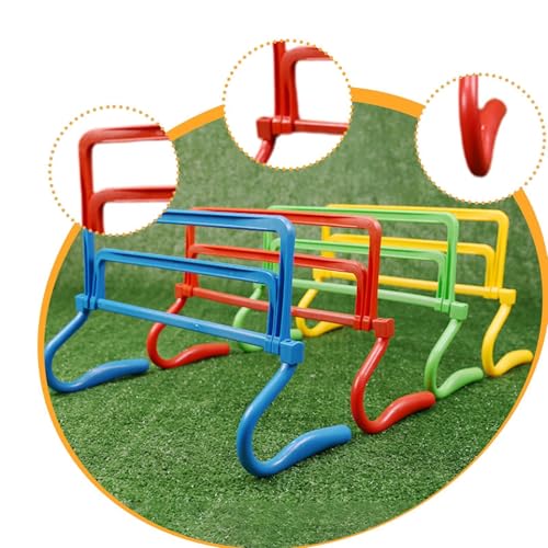 Colaxi Agility Hurdle,Agility Speed Training Equipment,Adjustable Height Jumping Bar Set for Foot Exercise Coaching Soccer - color: red