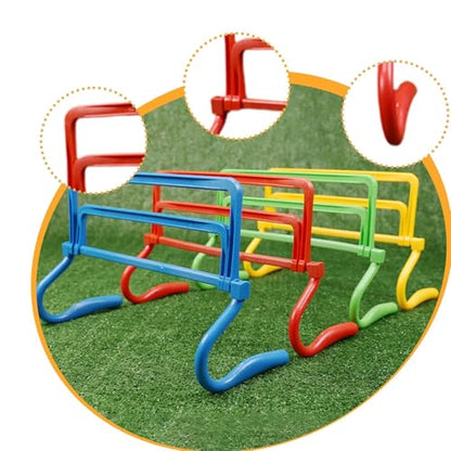 Colaxi Agility Hurdle,Agility Speed Training Equipment,Adjustable Height Jumping Bar Set for Foot Exercise Coaching Soccer - color: red