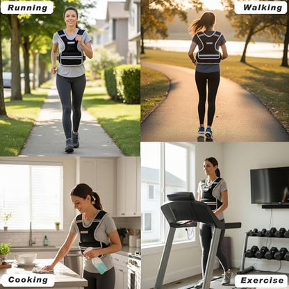 Adjustable Weighted Vest for Women and Men, 0-10lb/0-18lb with Removable Weights, Neoprene Fabric, Reflective Stripe and Padded Shoulders for Walking and At-Home Cardio - size: 2-10LB