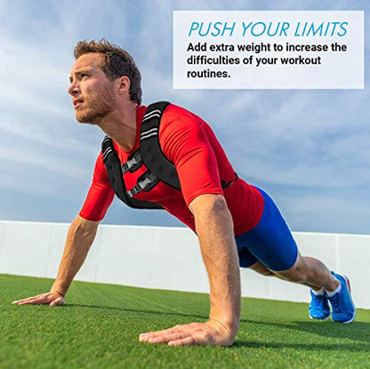 "Aduro Sport Weighted Vest Workout Equipment, 4lbs/6lbs/12lbs/20lbs/25lbs/30lbs Body Weight Vest for Men, Women, Kids" - style: 25 Pounds (11.34 KG)