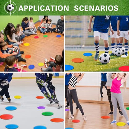 Poly Spot Markers 4 inch/9 inch Non-Slip Rubber Agility Training Markers Floor Dots Flat Field Cones for Football, Soccer, Basketball, School Exercise Drills, Dance Practice - style: 4 inch 36 Pcs (TPE)