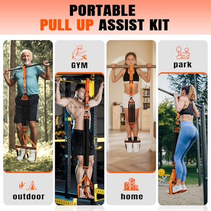 Pull Up Bands, Heavy Duty Resistance Bands with Handle, Workout Bands for Pull Up Bar, Pullup Assist Band Set for Exercise, Full Body Workout, Home Gym for Enhanced Strength, Muscle Training