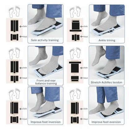 Ankle Balance Board Foot Strengthener, Adjustable Stability Trainer for Balance Training & Mobility, Non Slip Wooden Board for Posture, Coordination & Physical Therapy Exercises