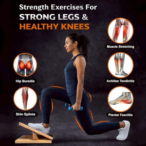 Family-Safe Non-Slip Solid Wooden Slant Board | Professional Incline Board for Seniors' Rehab, Kids' Balance & Calf Stretching