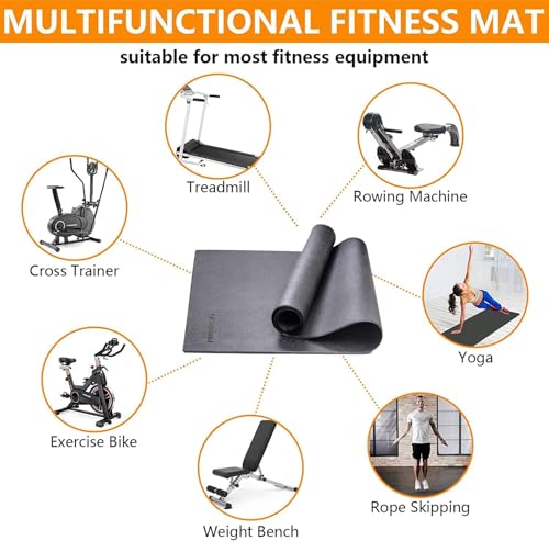 PROIRON Heavy Duty Exercise Equipment Mat, Treadmill Mat - 45"x32", 48"x24", 78"x36" - Floor Protector for Home Gym, Exercise Bike, Weight Bench, Rowing Machine, Cross Trainer - size: 78*36