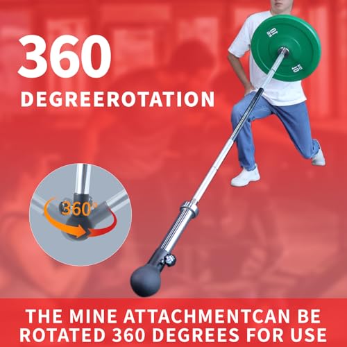 Landmine Attachment for Barbell,barbell landmine with 360° Rotation for Press, Row, Spin, Split Squats landmine base for Gym Home T Bar Row Attachment Fit 1" & 2" Olympic Barbell