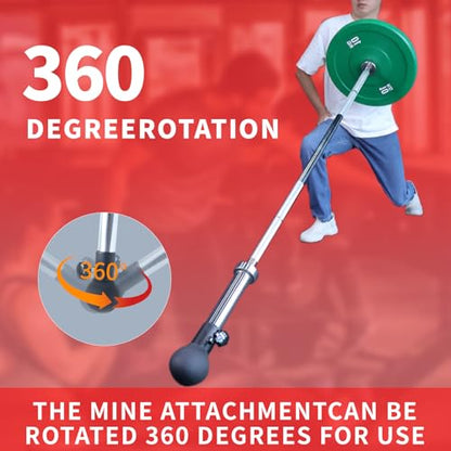 Landmine Attachment for Barbell,barbell landmine with 360° Rotation for Press, Row, Spin, Split Squats landmine base for Gym Home T Bar Row Attachment Fit 1" & 2" Olympic Barbell