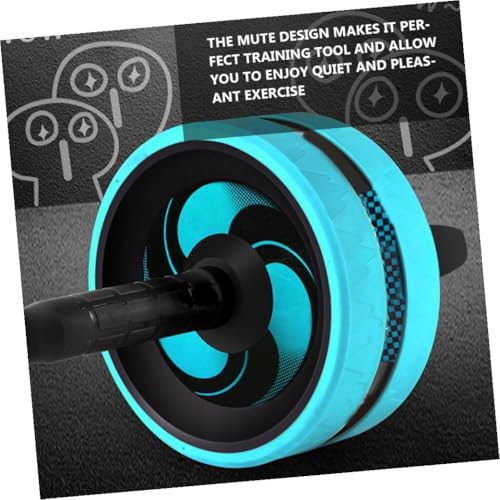 Silent Ab Roller Wheel Fitness Trainer with Wide Stability Wheel Knee Pad and Jump Rope for Core Strength and Posture Correction Suitable for Beginners and Professionals Blue and