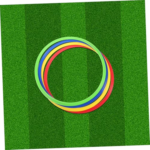 UKCOCO 4pcs Agility Training Rings Durable Plastic Sport Hoops for Football Players Enhance Speed Coordination Versatile Exercise Equipment Red Yellow Green Blue
