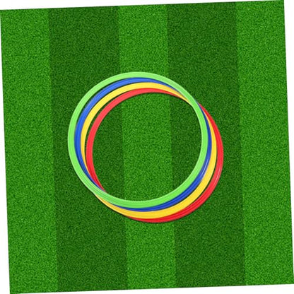 UKCOCO 4pcs Agility Training Rings Durable Plastic Sport Hoops for Football Players Enhance Speed Coordination Versatile Exercise Equipment Red Yellow Green Blue