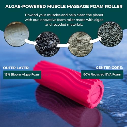 Oceanfoam Ripple Roller - Small Foam Roller for Physical Therapy (Hot Pink) - color: Hot Pink