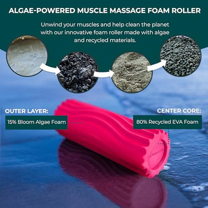 Oceanfoam Ripple Roller - Small Foam Roller for Physical Therapy (Hot Pink) - color: Hot Pink