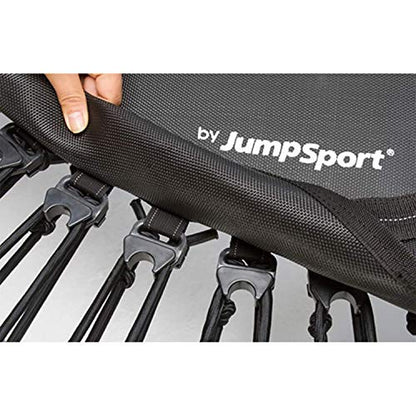 JumpSport 350 Indoor Portable Lightweight Safe Stable Heavy Duty 39-Inch Fitness Trampoline with Handle Bar Accessory, and Workout DVD, Black