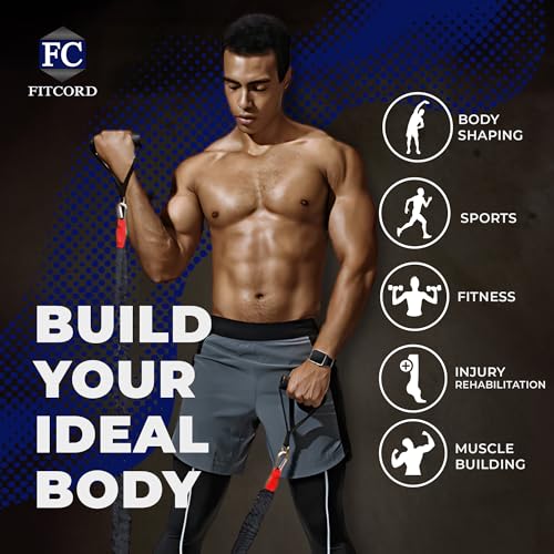 American Made Resistance Band Home Gym Starter Set - 2 Compact Stackable Resistance Bands for Men and Women, Travel Friendly (12 lbs/ 25 lbs)