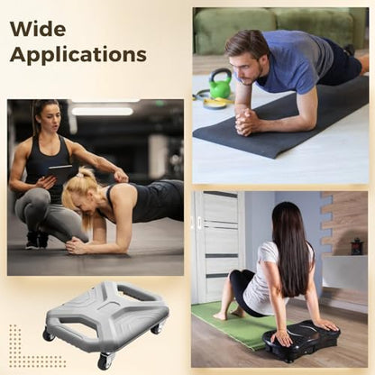ABS Roller Wheel, with Knee Pad for Home Gym, Ab Wheel Exercise Equipment, Plank Ab Roller Wheel for Core Trainer, Silent Gliding Disc for Core Workout, Gray