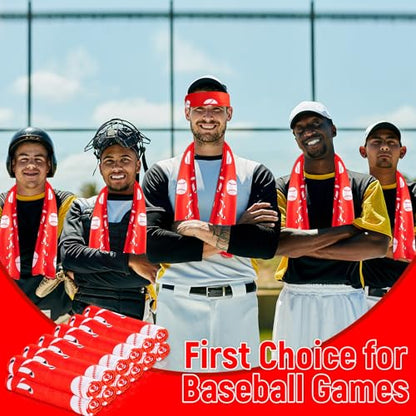 30Pcs Baseball Softball Cooling Towels for Neck and Face 40 x 12 Inch Baseball Sports Team Gifts Microfiber Breathable Workout Ice Towel Sweat Chilly Bulk Neck Wraps for Athletes Gym Camping Red