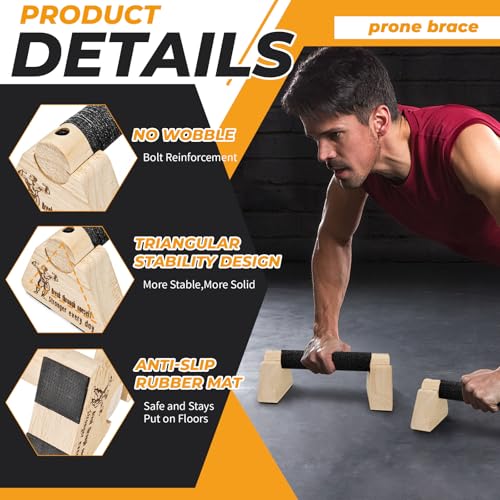 Parallettes Push Up Bars wooden, Push Up Bars for Handstand Training, Mini Handle Pumps for Men